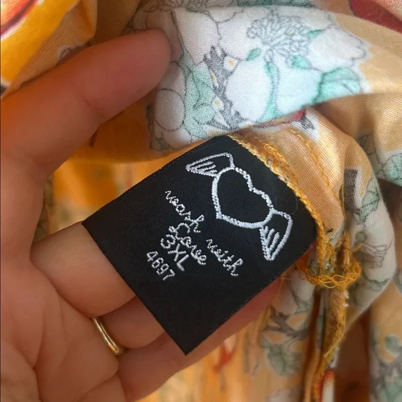 Plus Size Yellow Floral Fruit Fit-and-Flare Dress - Picture 5 of 8